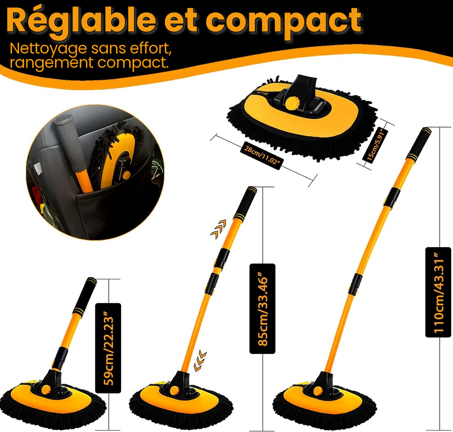 Vadrouille De Lavage De Voiture Extensible