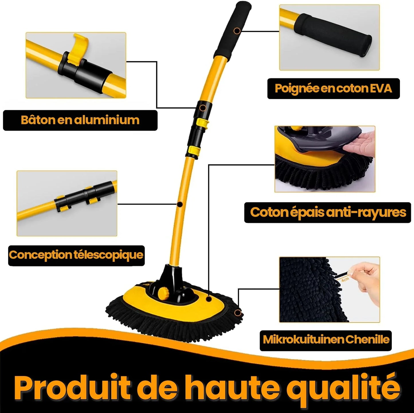 Vadrouille De Lavage De Voiture Extensible