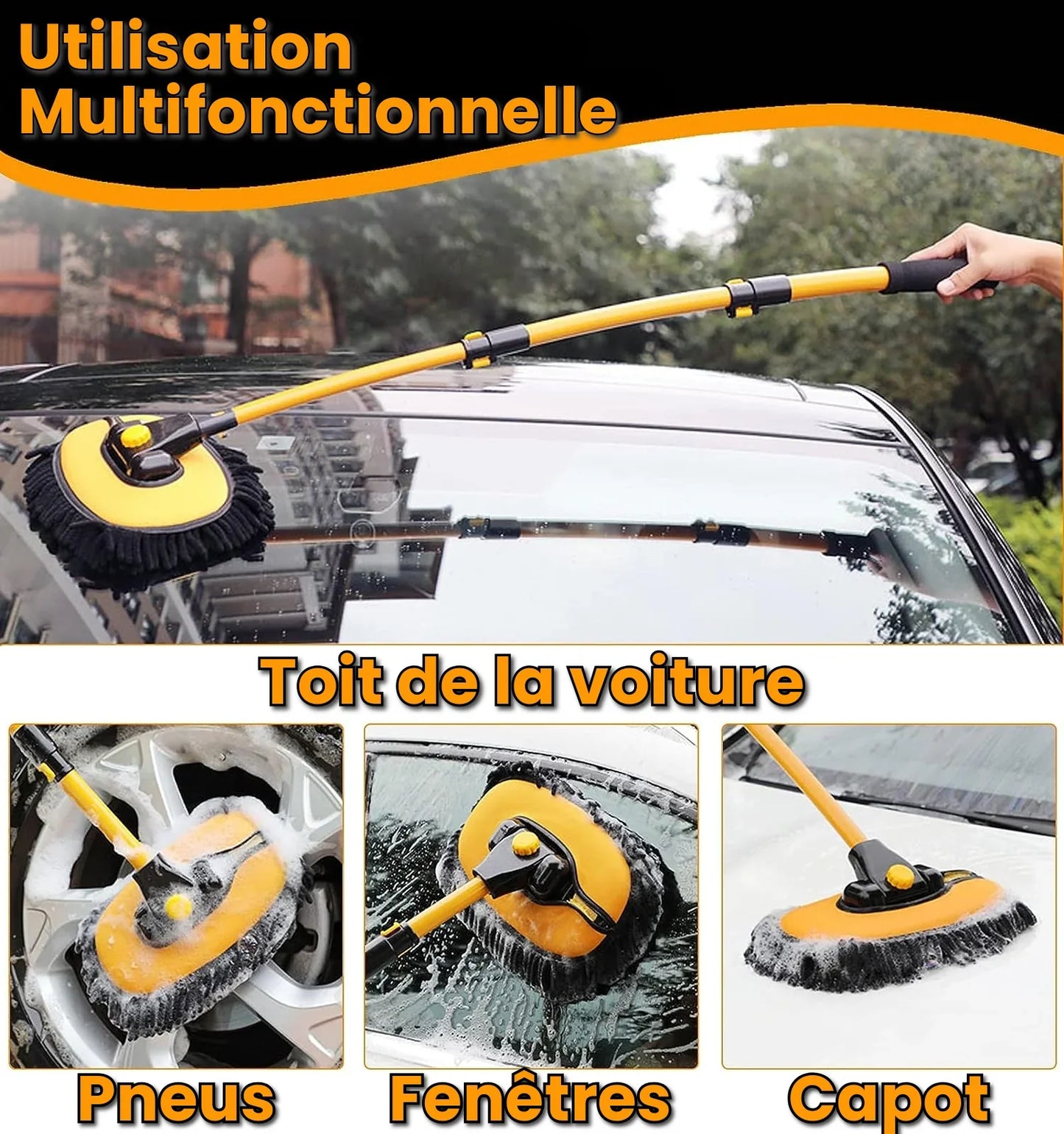 Vadrouille De Lavage De Voiture Extensible