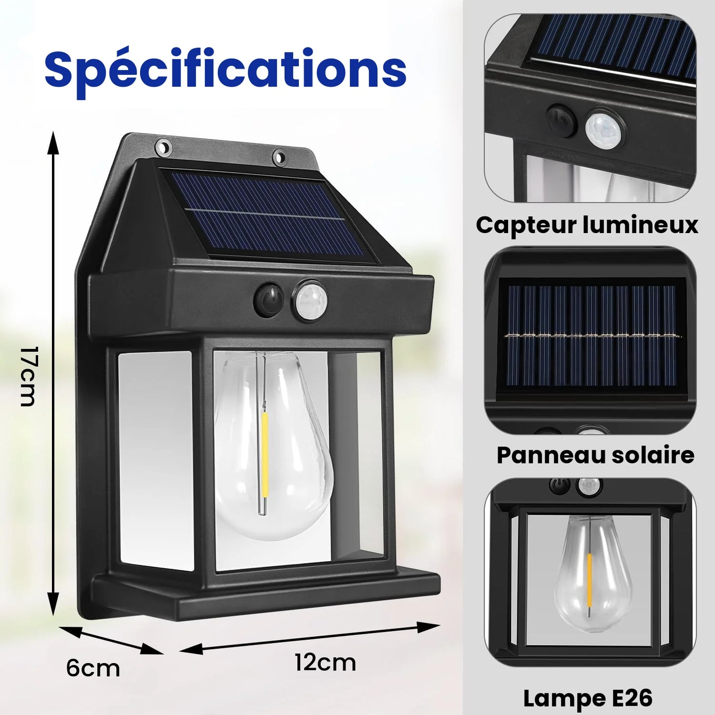 Lampe étanche à énergie solaire