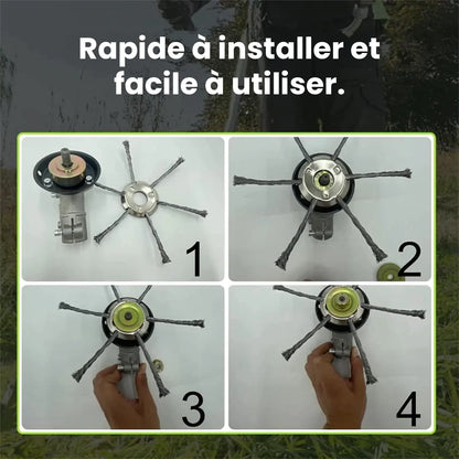 Tête de débroussailleuse à fil d’acier